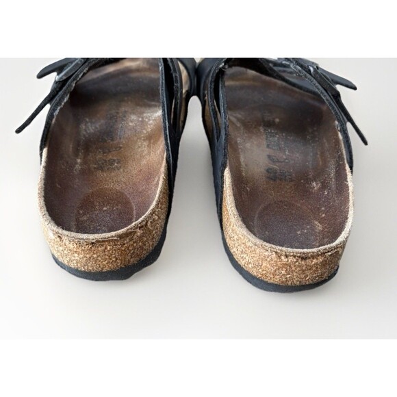 BIRKENSTOCK Salina Size 9 Black Leather Women Sandal Causal Comfort 40 - Picture 4 of 8